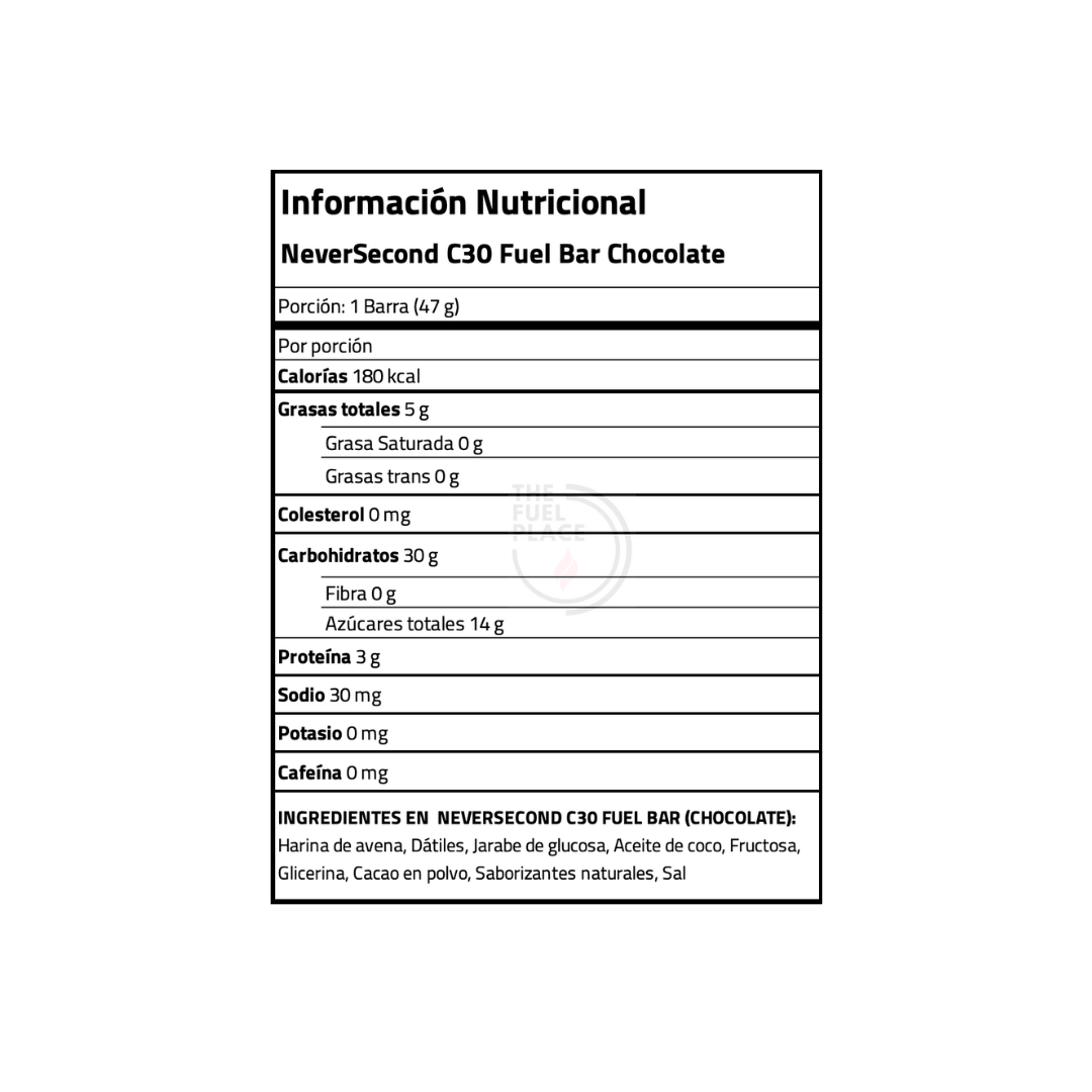 B2B - NeverSecond - C30 Fuel Bar Chocolate