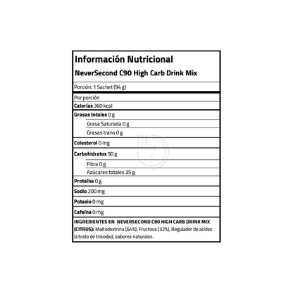 c90 high carb drink mix info