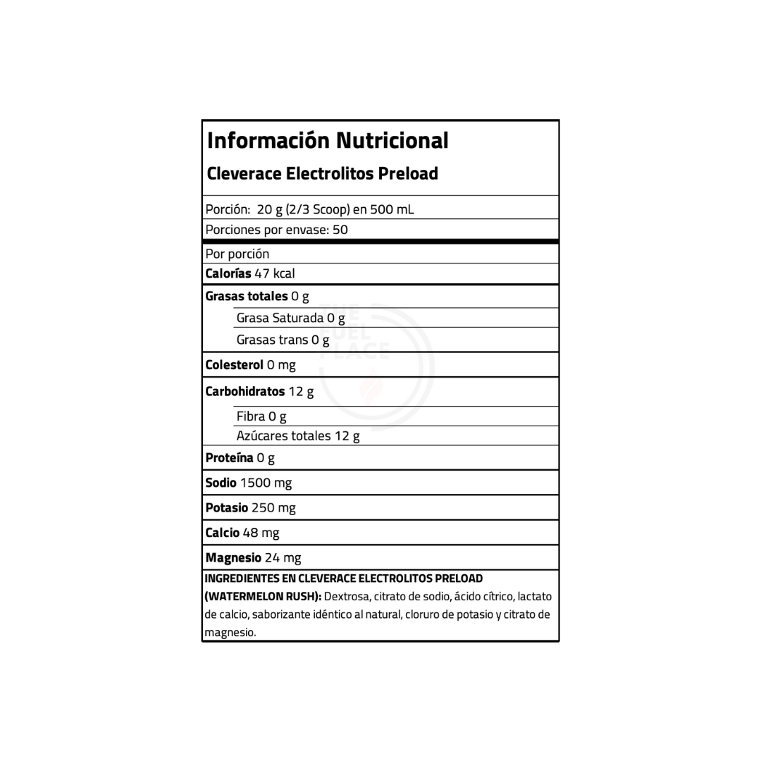 B2B - Cleverace - Electrolitos Preload 1500