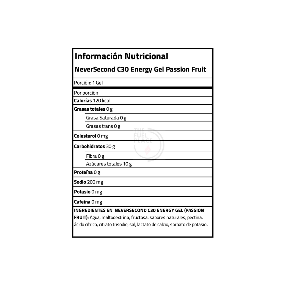 B2B - NeverSecond - C30 Energy Gel Passion Fruit