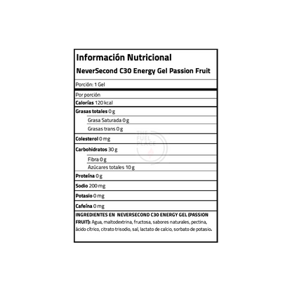 B2B - NeverSecond - C30 Energy Gel Passion Fruit
