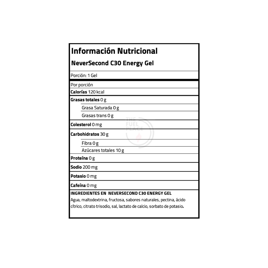 B2B - NeverSecond - C30 Energy Gel Unflavored