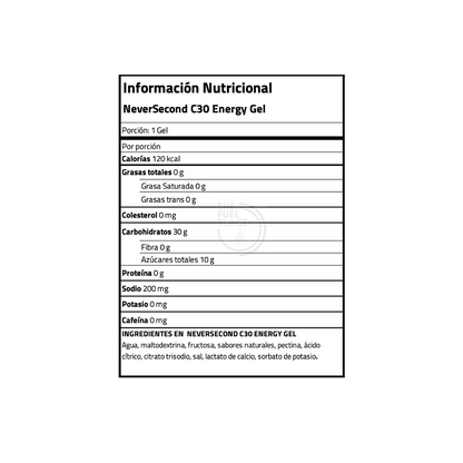 B2B - NeverSecond - C30 Energy Gel Unflavored