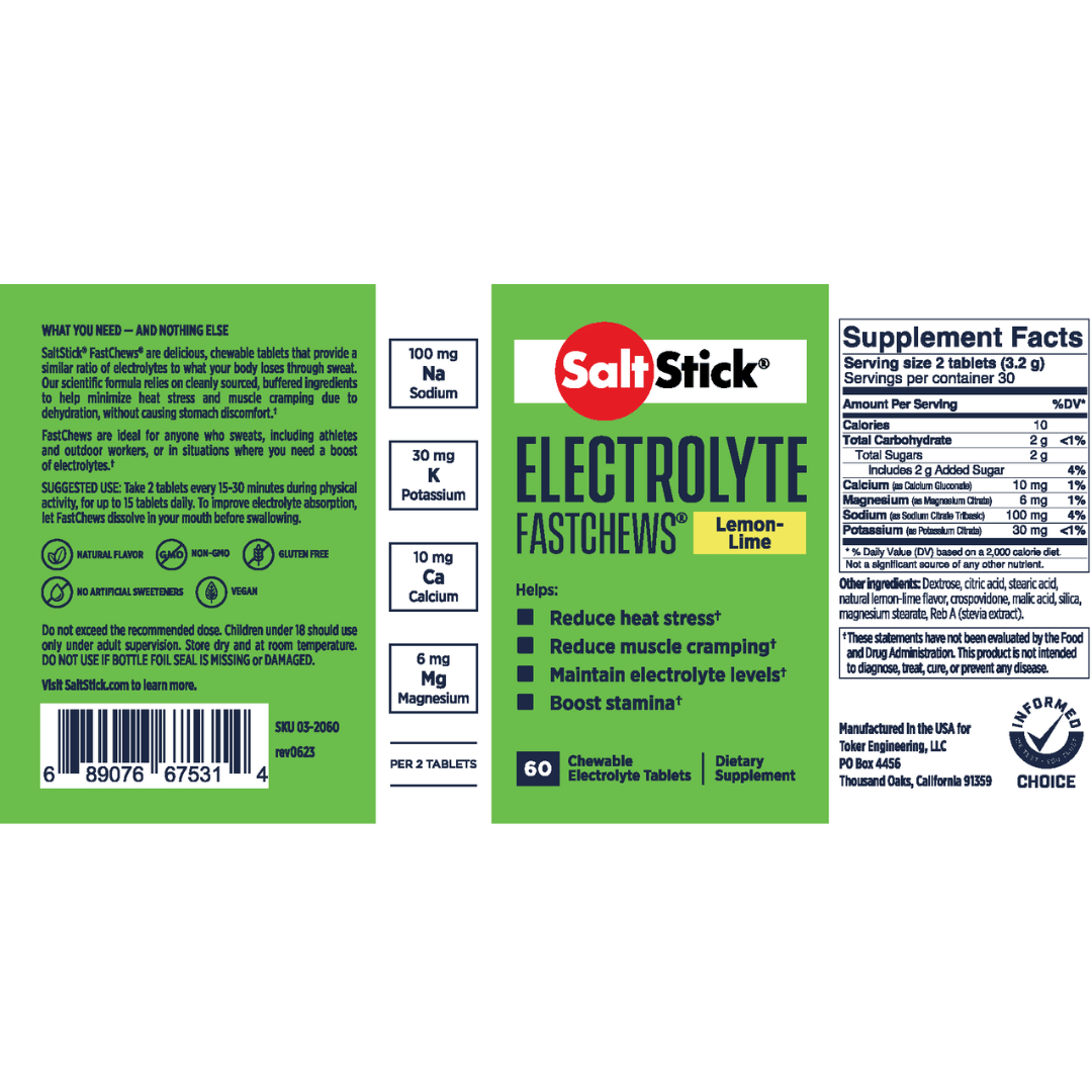 B2B - SaltStick - FastChews Lemon Lime