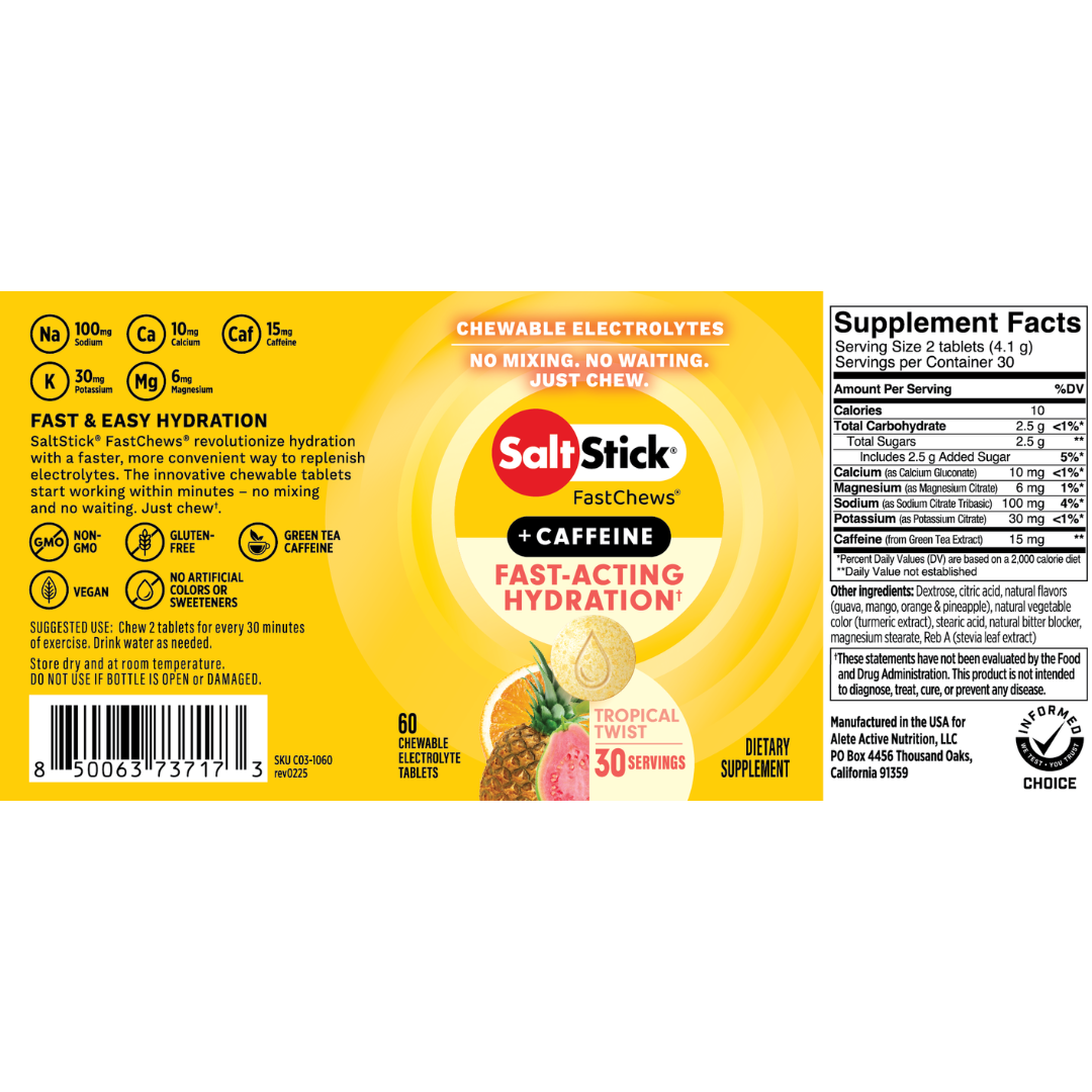 B2B - SaltStick - FastChews+ Tropical Twist Caffeine