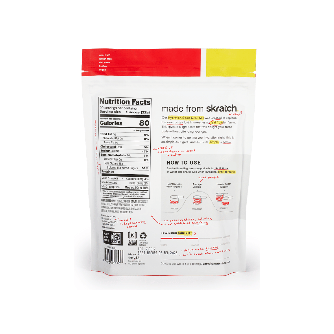 B2B - Skratch - Sport Hydration Strawberry Lemonade 440g